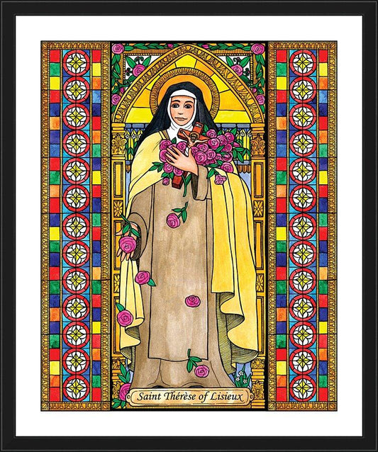 Wall Frame Black, Matted - St. Thérèse of Lisieux by B. Nippert