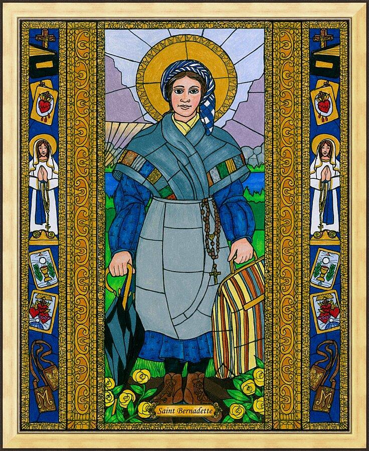 Wall Frame Gold - St. Bernadette of Lourdes by Brenda Nippert - Trinity Stores