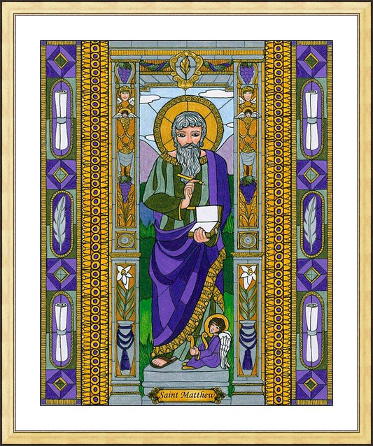 Wall Frame Gold, Matted - St. Matthew by Brenda Nippert - Trinity Stores