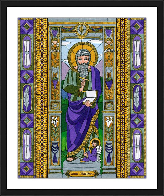 Wall Frame Black, Matted - St. Matthew by Brenda Nippert - Trinity Stores