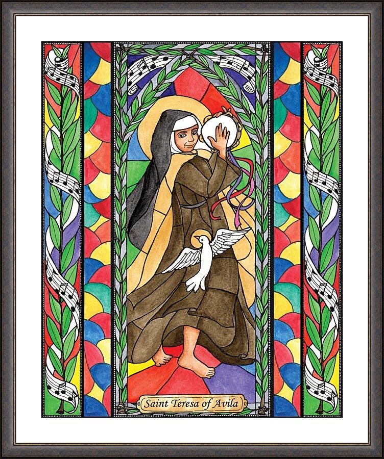 Wall Frame Espresso, Matted - St. Teresa of Avila by Brenda Nippert - Trinity Stores
