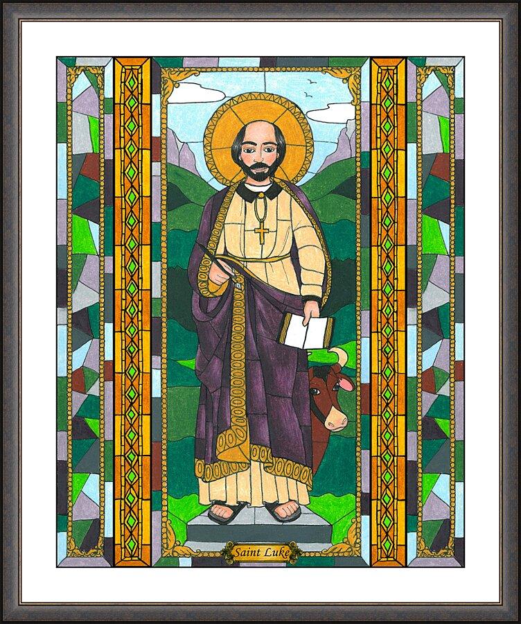 Wall Frame Espresso, Matted - St. Luke the Evangelist by Brenda Nippert - Trinity Stores
