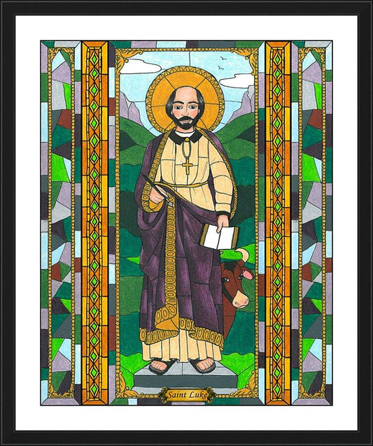 Wall Frame Black, Matted - St. Luke the Evangelist by B. Nippert