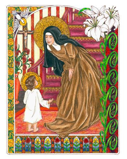 Wall Frame Gold, Matted - St. Teresa of Avila by Brenda Nippert - Trinity Stores