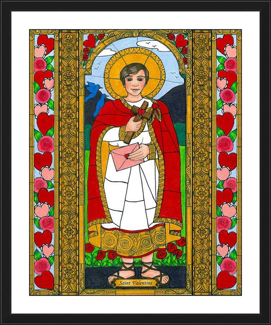 Wall Frame Black, Matted - St. Valentine by Brenda Nippert - Trinity Stores