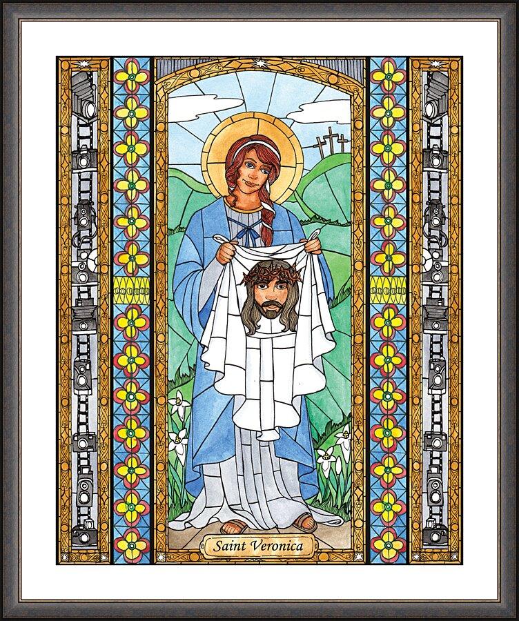 Wall Frame Espresso, Matted - St. Veronica by Brenda Nippert - Trinity Stores