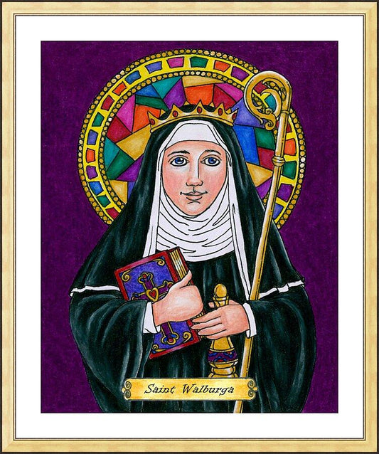 Wall Frame Gold, Matted - St. Walburga by Brenda Nippert - Trinity Stores