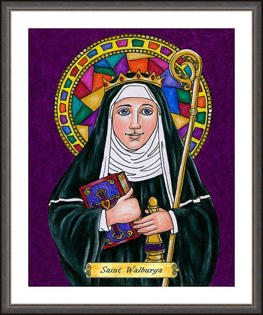 Wall Frame Espresso, Matted - St. Walburga by Brenda Nippert - Trinity Stores
