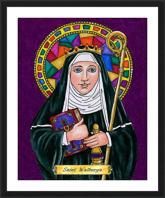 Wall Frame Black, Matted - St. Walburga by Brenda Nippert - Trinity Stores