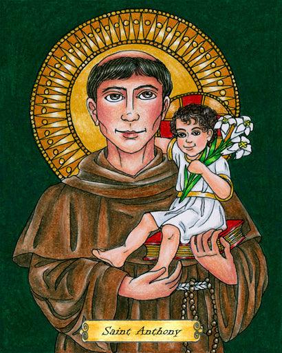 Wall Frame Espresso, Matted - St. Anthony of Padua by Brenda Nippert - Trinity Stores