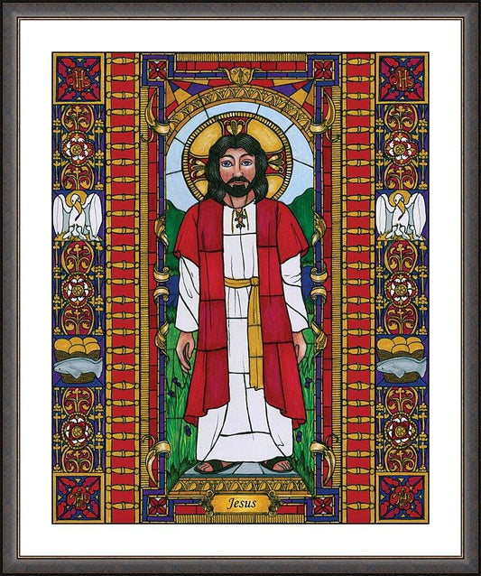 Wall Frame Espresso, Matted - Jesus by Brenda Nippert - Trinity Stores
