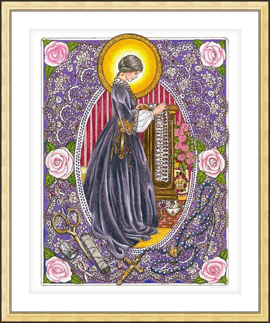 Wall Frame Gold, Matted - St. Zelie Martin by Brenda Nippert - Trinity Stores