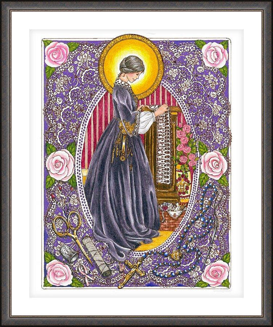 Wall Frame Espresso, Matted - St. Zelie Martin by Brenda Nippert - Trinity Stores