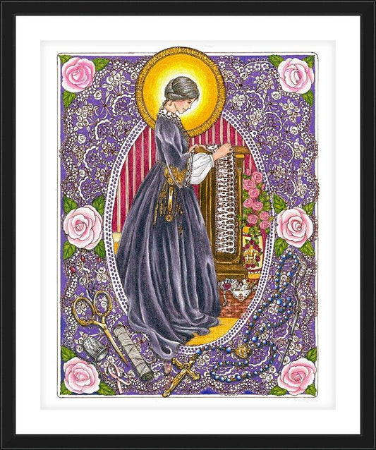 Wall Frame Black, Matted - St. Zelie Martin by Brenda Nippert - Trinity Stores