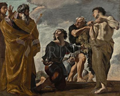 Wall Frame Gold, Matted - Moses and Messengers from Canaan by Museum Art - Trinity Stores