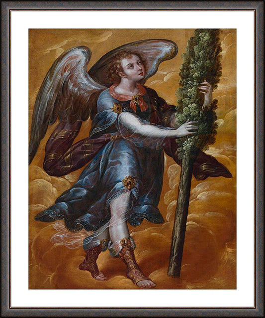 Wall Frame Espresso, Matted - Angel Carrying a Cypress  by Museum Art - Trinity Stores