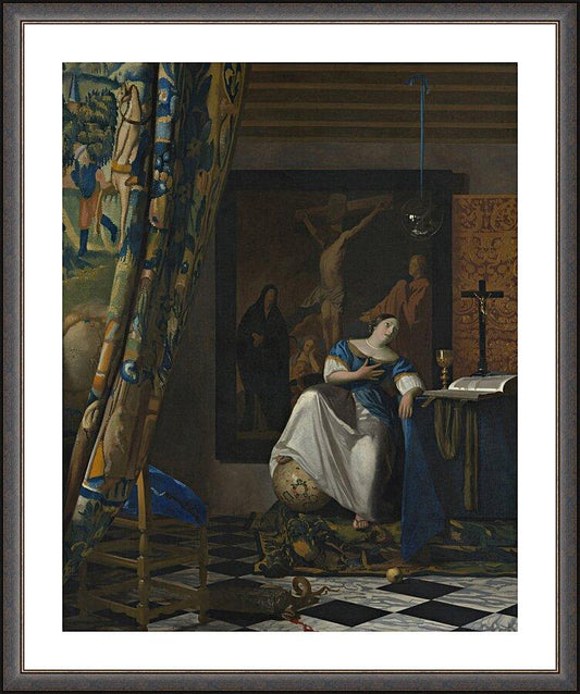 Wall Frame Espresso, Matted - Allegory of Catholic Faith by Museum Art - Trinity Stores
