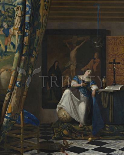 Wall Frame Espresso, Matted - Allegory of Catholic Faith by Museum Art - Trinity Stores