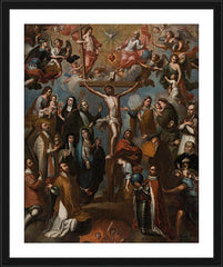 Wall Frame Black - Allegory of Crucifixion with Jesuit Saints by Museum Art