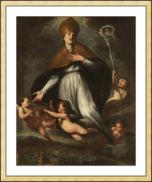 Wall Frame Gold, Matted - Ascension of St. Gennaro by Museum Art - Trinity Stores