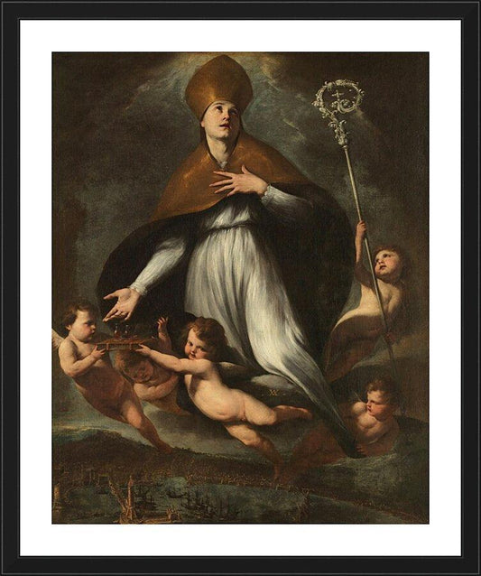 Wall Frame Black, Matted - Ascension of St. Gennaro by Museum Art - Trinity Stores
