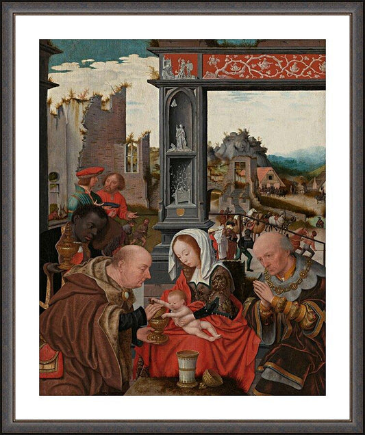 Wall Frame Espresso, Matted - Adoration of the Magi by Museum Art - Trinity Stores