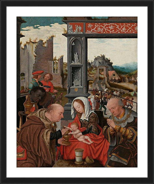 Wall Frame Black, Matted - Adoration of the Magi by Museum Art - Trinity Stores
