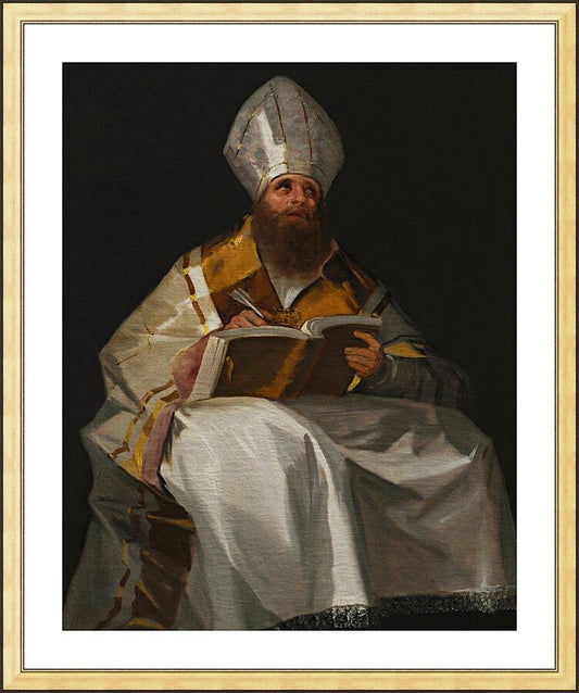 Wall Frame Gold, Matted - St. Ambrose by Museum Art - Trinity Stores