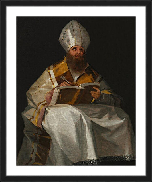 Wall Frame Black, Matted - St. Ambrose  by Museum Art - Trinity Stores