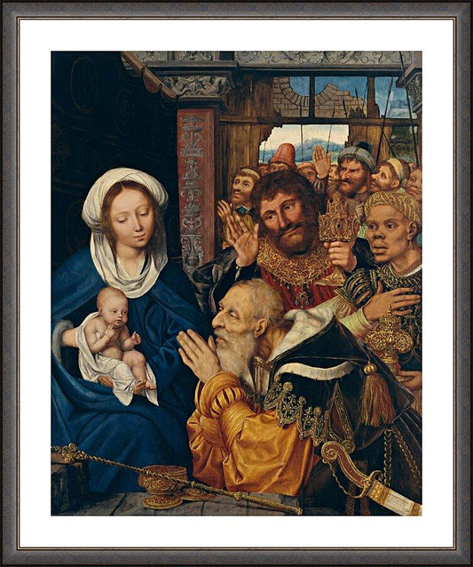 Wall Frame Espresso, Matted - Adoration of the Magi by Museum Art - Trinity Stores