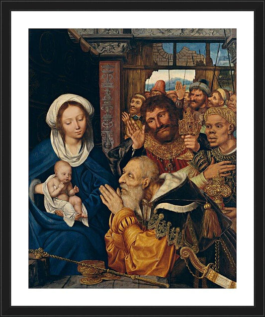 Wall Frame Black, Matted - Adoration of the Magi by Museum Art - Trinity Stores