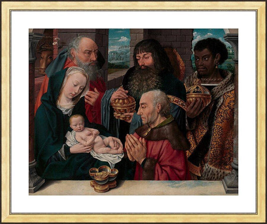 Wall Frame Gold, Matted - Adoration of the Magi by Museum Art - Trinity Stores