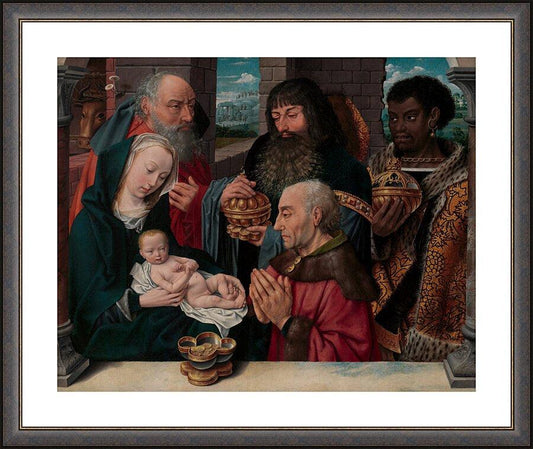 Wall Frame Espresso, Matted - Adoration of the Magi by Museum Art - Trinity Stores