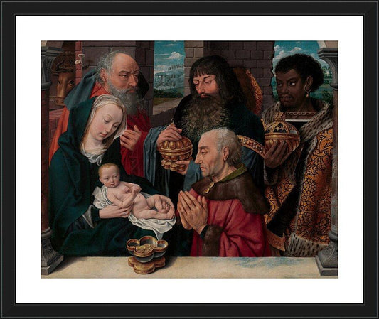 Wall Frame Black, Matted - Adoration of the Magi by Museum Art - Trinity Stores
