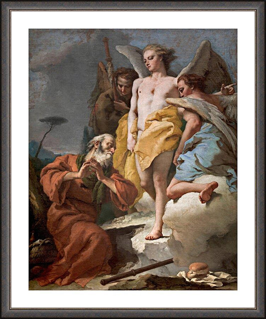 Wall Frame Espresso, Matted - St. Abraham and Three Angels by Museum Art - Trinity Stores