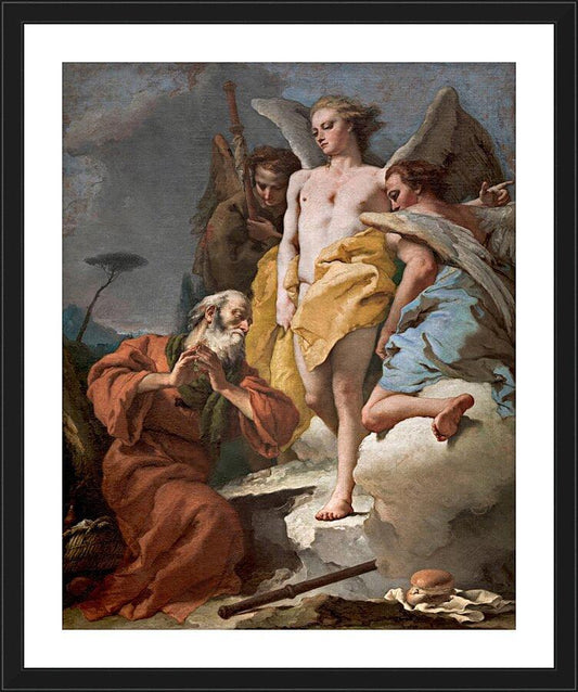 Wall Frame Black, Matted - St. Abraham and Three Angels by Museum Art - Trinity Stores