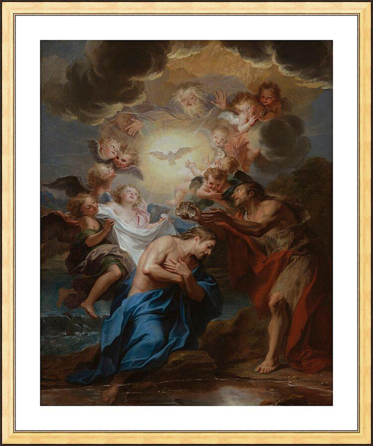 Wall Frame Gold, Matted - Baptism of Christ by Museum Art - Trinity Stores