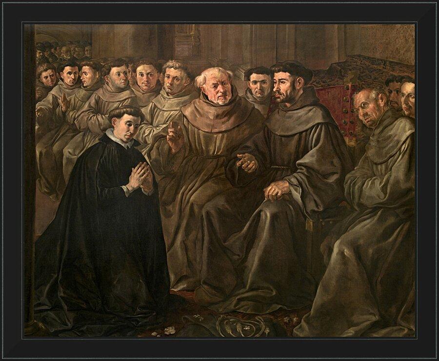 Wall Frame Black - St. Bonaventure Receiving Habit from St. Francis by Museum Art - Trinity Stores