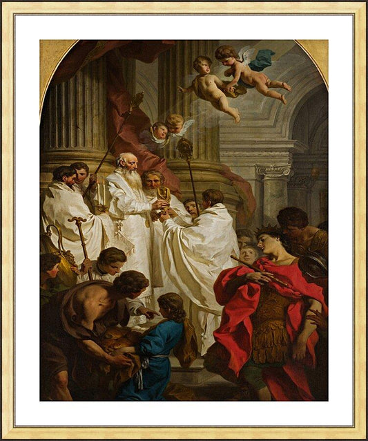 Wall Frame Gold, Matted - Mass of St. Basil the Great by Museum Art - Trinity Stores