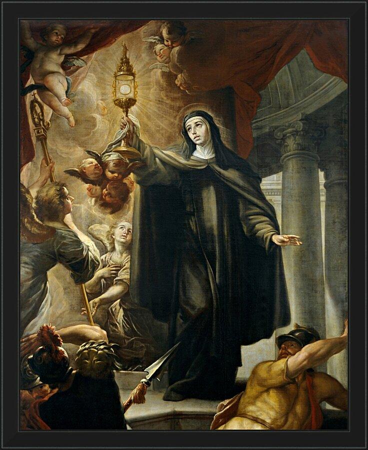 Wall Frame Black - St. Clare of Assisi Driving Away Infidels with Eucharist by Museum Art - Trinity Stores