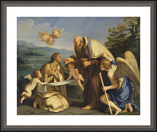 Wall Frame Espresso, Matted - Communion of St. Mary of Egypt by Museum Art