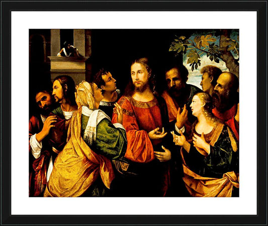 Wall Frame Black, Matted - Christ and Women of Canaan by Museum Art - Trinity Stores