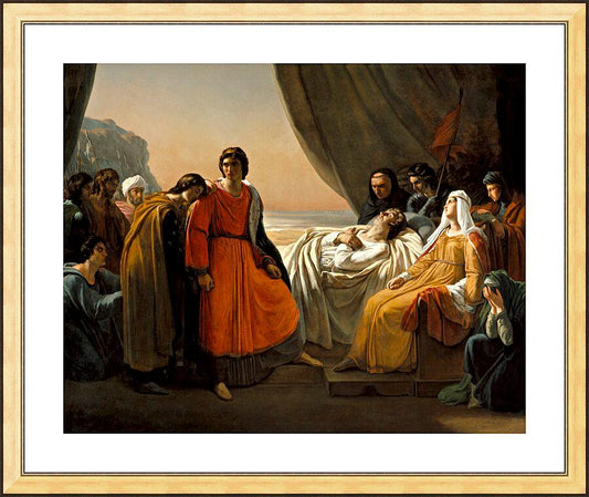 Wall Frame Gold, Matted - Death of St. Louis, King of France by Museum Art - Trinity Stores