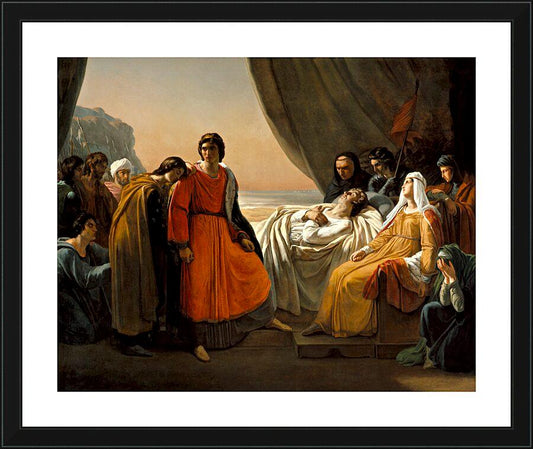 Wall Frame Black, Matted - Death of St. Louis, King of France by Museum Art - Trinity Stores