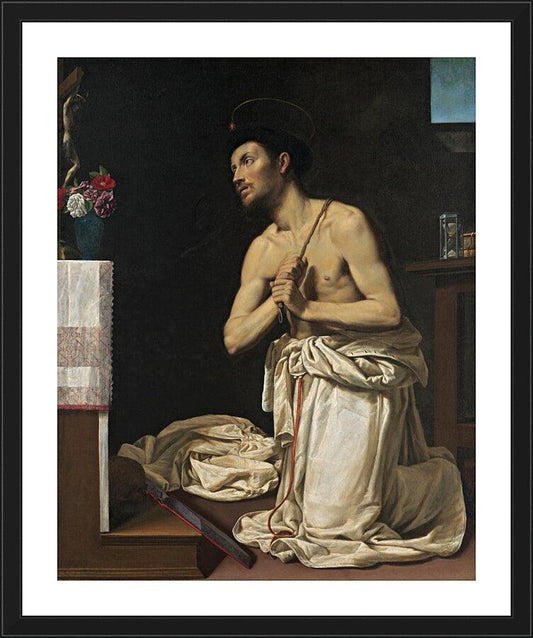 Wall Frame Black, Matted - St. Dominic in Penitence by Museum Art - Trinity Stores