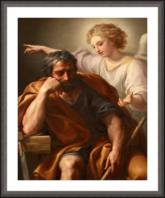 Wall Frame Espresso, Matted - Dream of St. Joseph by Museum Art - Trinity Stores
