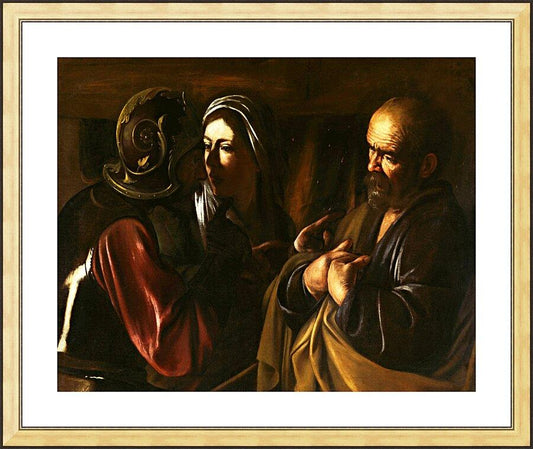 Wall Frame Gold, Matted - Denial of St. Peter by Museum Art - Trinity Stores