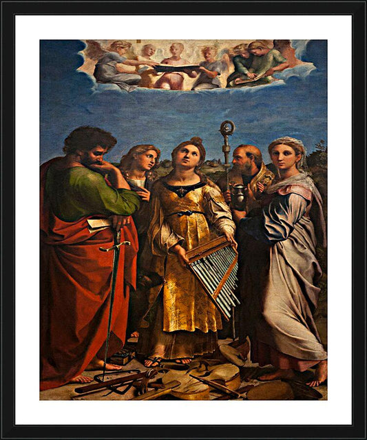 Wall Frame Black, Matted - Ecstasy of St. Cecilia by Museum Art - Trinity Stores