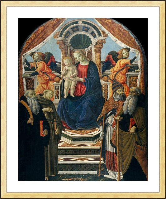 Wall Frame Gold, Matted - Madonna and Child Enthroned with Saints and Angels by Museum Art - Trinity Stores