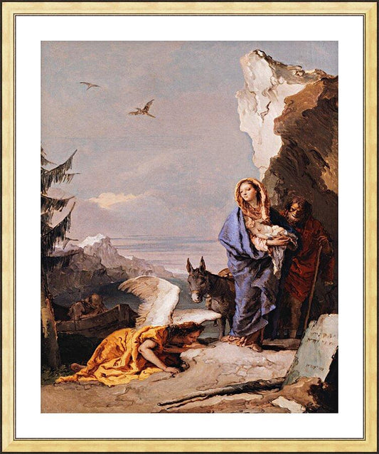 Wall Frame Gold, Matted - Flight into Egypt by Museum Art